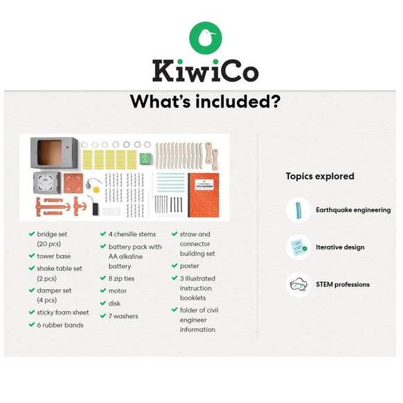 KiwiCo Civil Engineer Starter Kit Craft Science Set Kiwi Co. STEM Engineering Sh - Picture 6 of 16